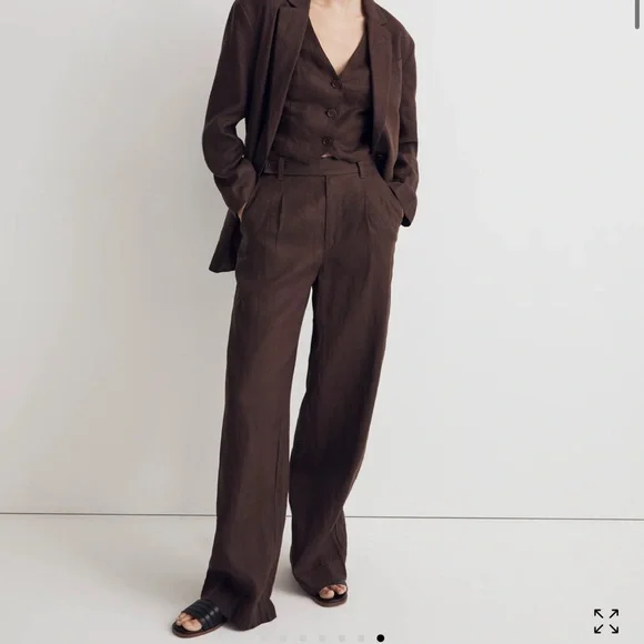 Madewell The Harlow Wide-Leg Pant in 100% Linen - Picture 1 of 12